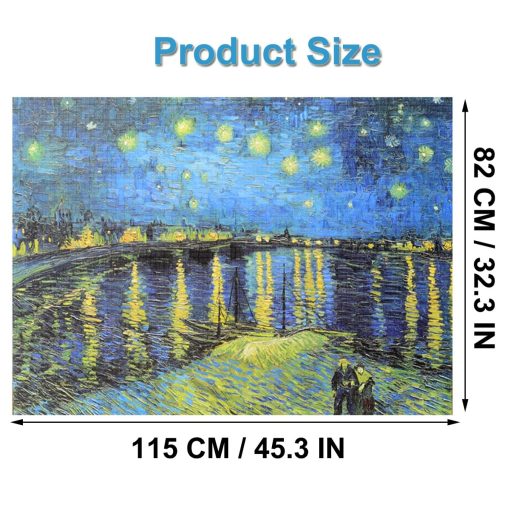 Rompecabezas de 3000 Piezas para Adultos Noche Estrellada sobre el Rodano por Van Gogh Juego de Desafio de Pintura Famosa Entretenimiento para Regalo de Cumpleanos Decoracion del Hogar - Imagen 2