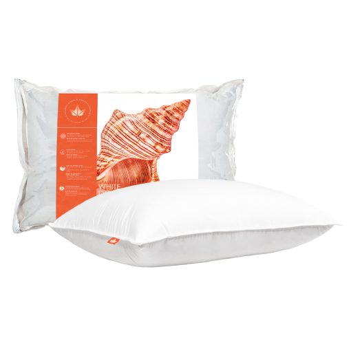 Almohada para dormir de plumas y plumon blanco de poder de relleno medio 625 Queen Size - Funda de 500 hilos 100% algodon - Hecho en Canada