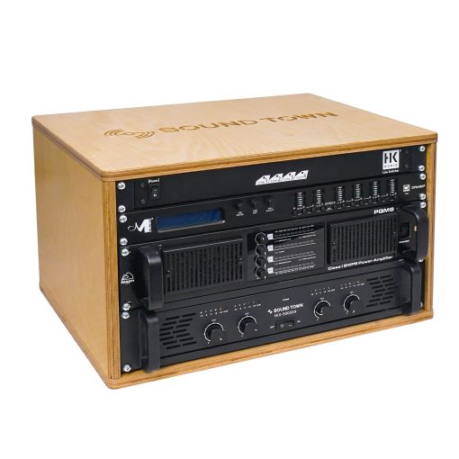 Sound Town DIY 6U Studio Rack con Madera Contrachapada de Abedul Solida, Roble Dorado, Requiere Ensamblaje (SDRK-Y6)