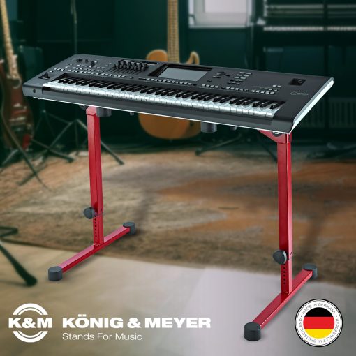 Soporte de teclado K?nig & Meyer 18820-019-91 Modelo 18810 Omega Pro, Estilo mesa, Rojo rubi; Apto para bancos de piano 14080, 14081, 14085, 14086 y 14087; Capacidad de carga maxima de 176.211 libras; Escala de altura grabada - Imagen 4