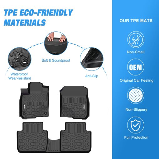 Nilight Tapetes de Piso de TPE para Honda HR-V (HRV) 2023 2024, Tapetes Resistentes a la Intemperie A Medida de Alta Resistencia - Imagen 3