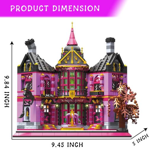 Set de Bloques de Construccion de Halloween QUEMISO - Kit de Arquitectura de 1366 Piezas de la Tienda de Magia de la Bruja, Perfecto para Adolescentes y Adultos, Casa Embrujada de Dos Pisos para la Decoracion de Halloween, Diversion Nocturna e Ideas de Regalo - Imagen 7