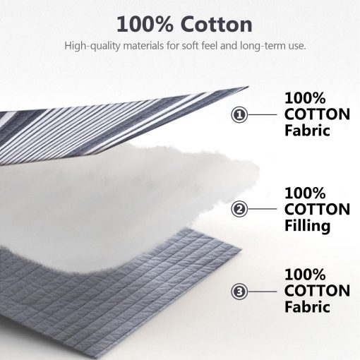 Juego de colcha de 100% algodon tamaño King, Juego de colcha King Bedding, Colcha de textura de gofre para cama King, Colcha reversible a rayas para cama ligera, 3 piezas, gris pizarra - Imagen 5