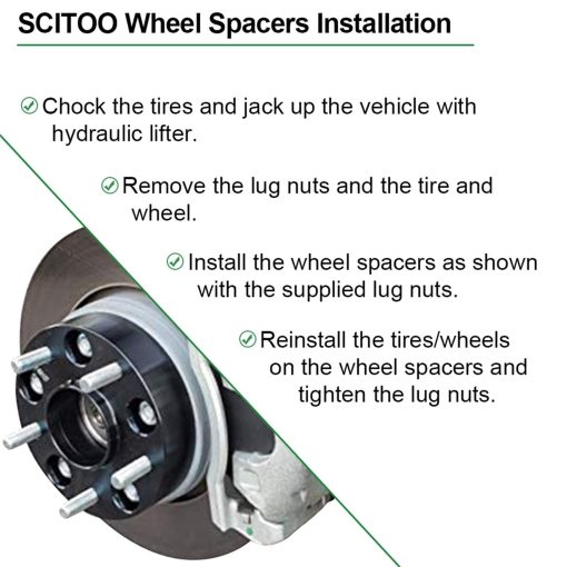 SCITOO 4PCS 1.5" 8 Adaptadores de Rueda - 8x6.5 a 8x180 14x1.5 Estudiantes 130mm - Compatible con Silverado 2500HD 2001-2010 y Silverado 3500 2001-2007 - Negro - Imagen 8