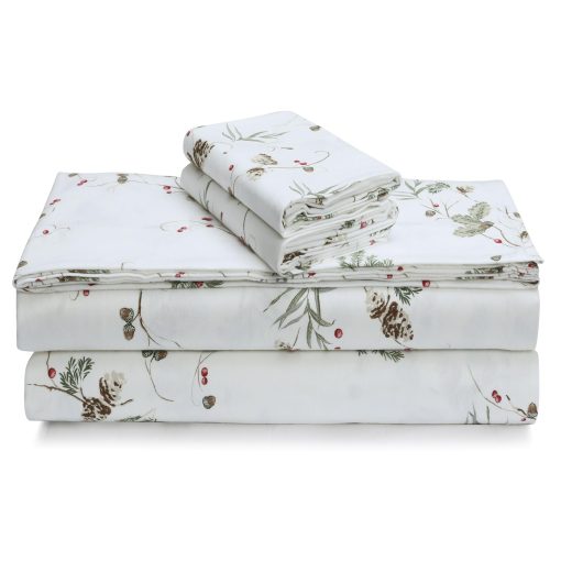Juego de sabanas de franela 100% algodon Queen Tribeca Living, sabanas de franela portuguesa ultra suaves, juego de ropa de cama de 4 piezas con bolsillo extra profundo, franela acogedora de 170 GSM, Harmony