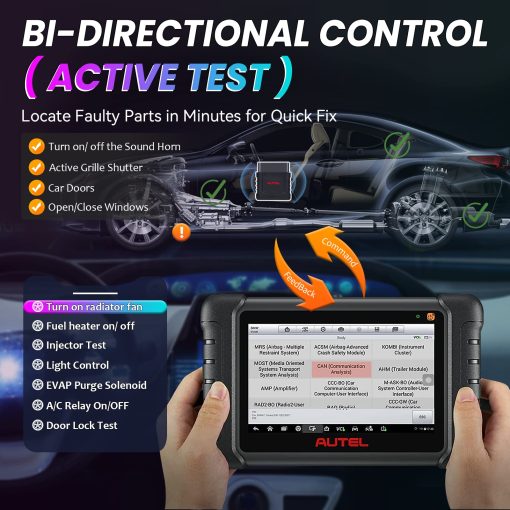 Autel Scanner MaxiPRO MP808Z-TS con MV108 de 60$, Herramienta de escaneo de control bidireccional basada en Android 11, Actualizado en 2024 de MP808TS/MP808BT, Codificacion de ECU, TPMS Completo, Herramienta de diagnostico de todos los sistemas - Imagen 5