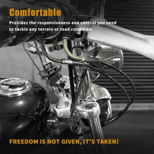 Cable de Embrague MoKitDora Negro +2" de Longitud Extendida Mejorado para Modelos Harley Twin Cam Evolution de 1987-2006 con Transmision de 5 Velocidades, Modelos Touring Dyna Softail, Negro - Imagen 7