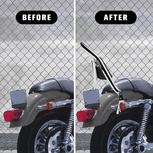 Espaldar de motocicleta con respaldo trasero desmontable y parrilla de equipaje para Harley 883 Sportster 2004-2022 - Imagen 2