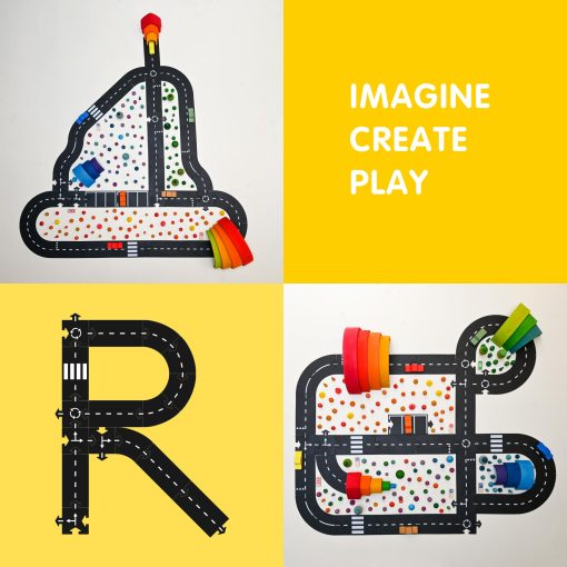 Waytoplay King of The Road, Circuito de 40 Piezas para Coches de Juguete - Flexible, Indestructible y Resistente al Agua - Pistas Modulares para Coches - Hecho en Los Paises Bajos - Imagen 3
