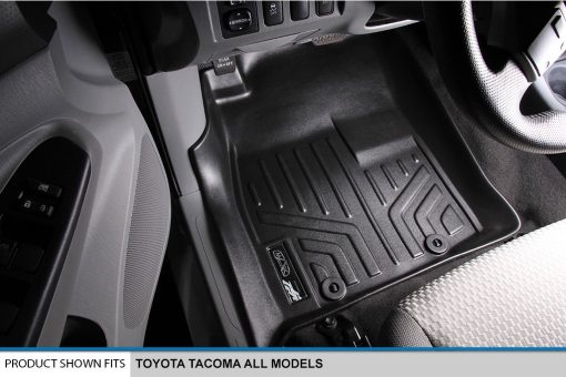 Juego de Tapetes para Piso SMARTLINER a la Medida de 2 Filas en Negro para Toyota Tacoma Double Cab 2005-2011 (Sin Manuales) - Imagen 2