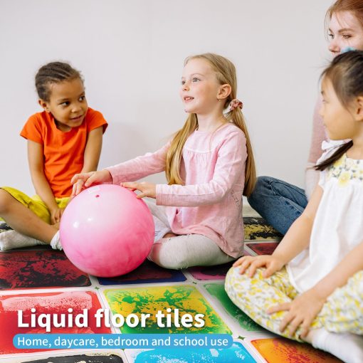 Tapete de Actividades de Fusion Liquida Art3d para Niños, Paquete de 9 Azulejos 12" X 12", Multicolor, Esquina Redondeada - Imagen 7