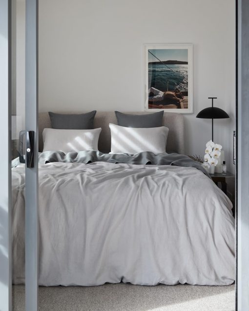 Sabana Ajustable de Lino Bed Threads - 100% Lino Frances - 170 GSM - Lujo y Eco-Amigable - Transpirable, Duradero y Suave - Solo Sabana Ajustable Individual - Lavable a Maquina - Tamano Completo - Mineral - Imagen 6