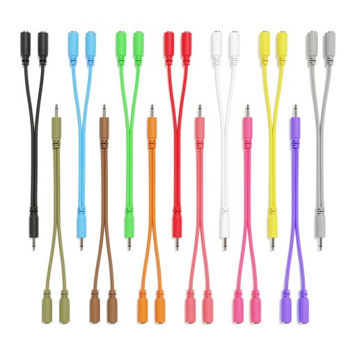 ExcelValley - Paquete de 5 - Cable Divisor Mono en Y - TS 3.5mm 1/8" Eurorack Sintetizador [Amarillo] - Imagen 7