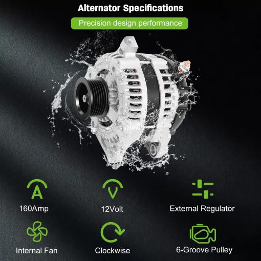 Alternador SCITOO 11295 compatible con Chrysler Town & Country 2008-2010, Dodge Grand Caravan 2008-2010, Jeep Wrangler 2009-2011 160A 04801304AA - Imagen 5
