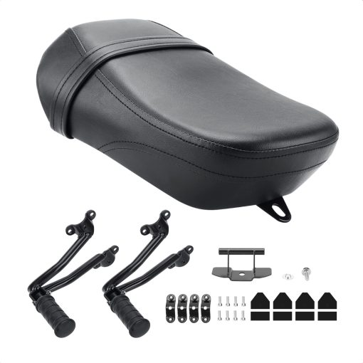 Asiento Trasero del Pasajero y Juego de Reposapies para Motocicleta Compatible con Kawasaki Vulcan Backrest S 650 EN650 VN650 2015-2022