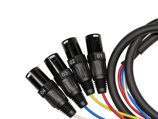 Cable Serpiente de Audio XLR Macho a Hembra de 4 Canales Milestock, Codificado por Colores para Directos, Grabaciones, Estudios, Mezcladores, Sistemas IEM & Microfonos, 10 pies - Imagen 7