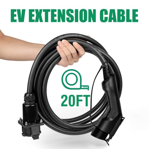 Cable de Extension de Cargador para Vehiculos Electricos J1772 de 32A 20 Pies - Imagen 5