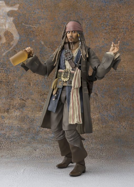 S.H.Figuarts Piratas del Caribe, Capitan Jack Sparrow, 5.9 pulgadas (150mm) Figura de Accion Pintada de ABS y PVC - Imagen 2