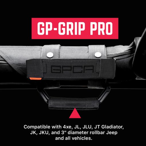 GPCA - GP Grip PRO Handle, Agarraderas Plegables de Aluminio Patentadas para Jeep Wrangler 4xe, JL, JT, JK, Sport, Sahara, Rubicon y Gladiator 4DR/2DR 2007-2023, 2 Paquetes, Negro Jet - Imagen 2
