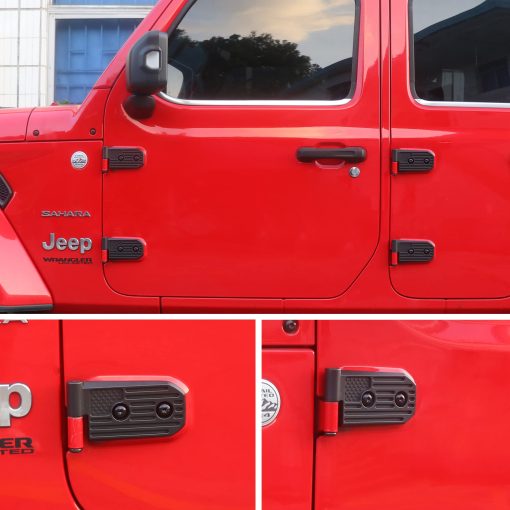 Kit de Bisagra de Puerta BESTAOO para Jeep Wrangler JL JLU & Gladiator JT Unlimited Rubicon Sahara Sports 2018-2024, Aleacion de Aluminio, Negro, 8 Piezas - Imagen 4
