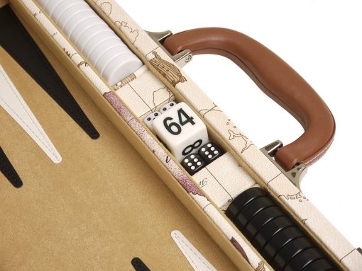 ¡Nuevo! - Set de Backgammon de Mapa de Lujo de 15 pulgadas - Tablero Blanco - Imagen 4