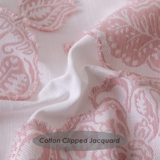Set de edredon de jacquard recortado de algodon Meadow Park, 5 piezas, tamano Queen, juego de ropa de cama para el hogar de estilo Shabby Chic, rosa - Imagen 4