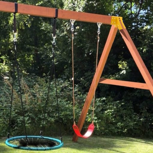 ONECHOI Soporte para Columpios 10" - Kit de Herrajes para Columpio con Construccion de Perno a Traves de Placas de Soporte de Columpio de Madera DIY de Acero de 3 mm de Grosor - Proteccion Maxima de la Seguridad de los Ninos (Paquete de 2) - Imagen 7