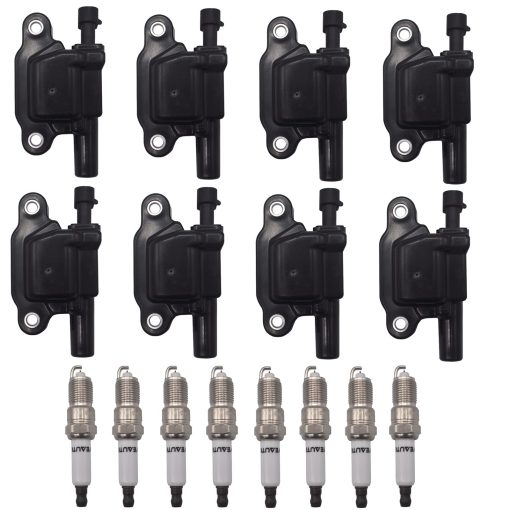 Paquete de 8 Bobinas de Encendido y Bujias de Iridio OYEAUTO Compatible con Chevy GMC Cadillac Pontiac Grand Prix H3 Tahoe Yukon Silverado Impala Avalanche UF413