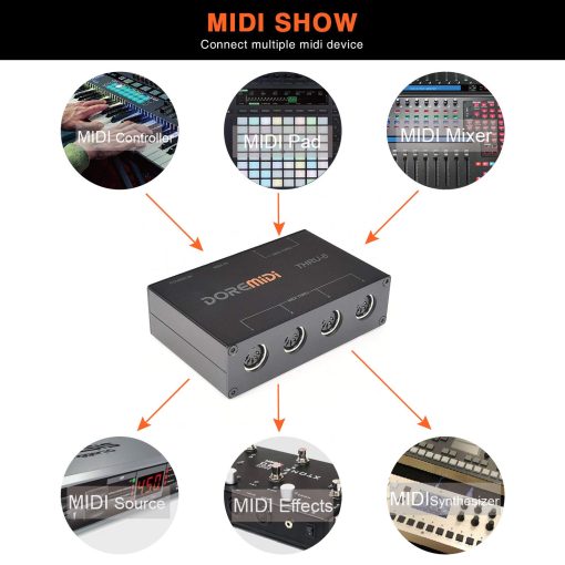 CAMOLA MIDI Thru 6 Box USB MIDI Interface 1-in 6-out MIDI Thru Box MIDI Splitter - Imagen 7