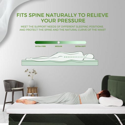 Topper de colchon BedsPick King, 3 pulgadas de espuma viscoelastica con gel de enfriamiento, con suave cubierta de bambu, topper para cama que alivia la presion, diseno antideslizante, Certificado CertiPUR-US - Imagen 2