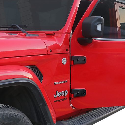 Kit de Bisagra de Puerta BESTAOO para Jeep Wrangler JL JLU & Gladiator JT Unlimited Rubicon Sahara Sports 2018-2024, Aleacion de Aluminio, Negro, 8 Piezas - Imagen 7