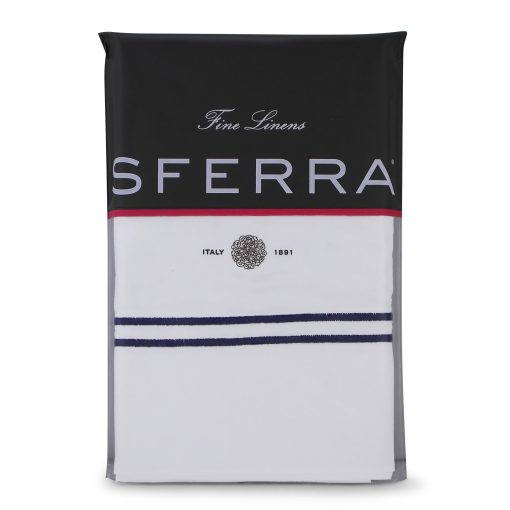 Juego de Sabanas Sferra Grande Hotel - Full - Blanco/Marino - Imagen 5
