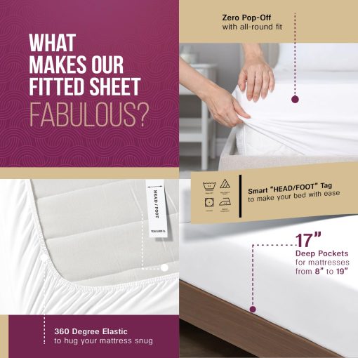 TEXAS LINEN CO. Juego de sabanas King Size de algodon egipcio - 1200 hilos 4 PC Juego de sabanas King Size de algodon egipcio, Juego de sabanas de lujo King Size, Suaves, Frescas, Sabanas de bolsillo profundo, Se ajustan hasta 18" - King Azul Marino - Imagen 5