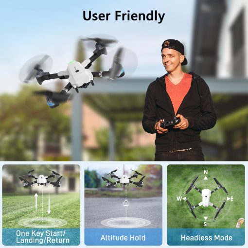 Drones ATTOP con Camara para Adultos - Drone FPV 1080P con Estuche de Transporte, Drone RC Plegable con 2 Baterias, Altitude Hold, Modo Headless, Drones de Camara ATTOP para Adultos/Principiantes, Regalos para Ninas/Ninos - Imagen 2