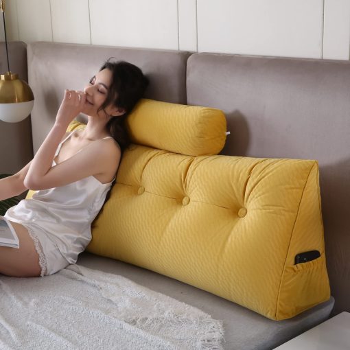 Almohadas para cabecero Gpround + Almohada rodillo para cabeza Almohada de cuña para cabecero Almohada grande para lectura Almohadas de respaldo para sentarse en la cama Soporte King 76x8x20 pulgadas - Imagen 4