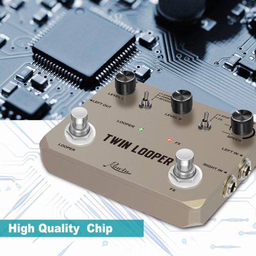 Estacion de Loop Twin Rowin Pedal de Efecto de Guitarra Electrica para Guitarristas Dorado - Imagen 3