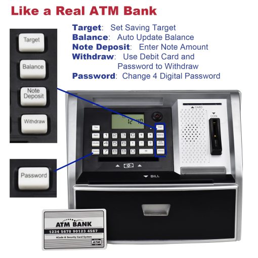 Alcancia ATM Lyght para Dinero Real, Regalo Increible para Ninos y Ninas de 5 a 14 Anos, Juguetes Educativos para Ninos - Imagen 2