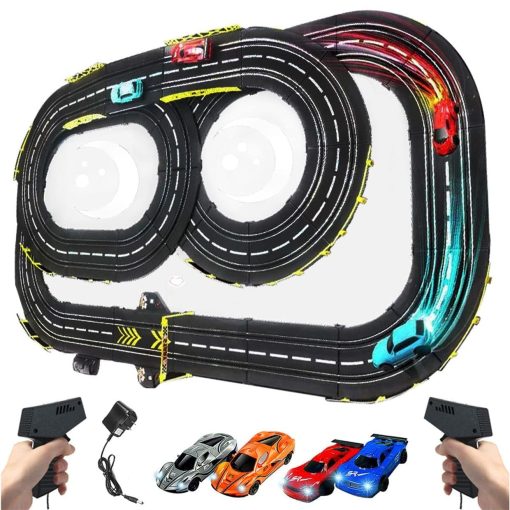Juego de Pista de Carreras de Coches a Escala ? Rompecabezas para Ninos ? Pista de Carreras Flexible para Ninos ? Juego de Coches de Carreras Electricos, Pista de Carreras, Coches de Carreras, Pistas de Carreras y Accesorios - Regalos