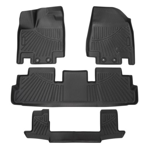 Tapetes para Piso Compatibles con Nissan Pathfinder 7 Asientos 2022-2024 Accesorios Protector para 3ra Fila Todo Clima TPE 3D Tapetes de Auto Ajuste Personalizado