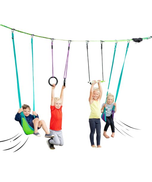 Linea de Columpios slackers - Convierte arboles saludables en el perfecto columpio de jardin - Kit de Linea de Columpios slackers - Excelente adicion de columpio de arbol a cualquier jardin - Recomendado para edades 3+