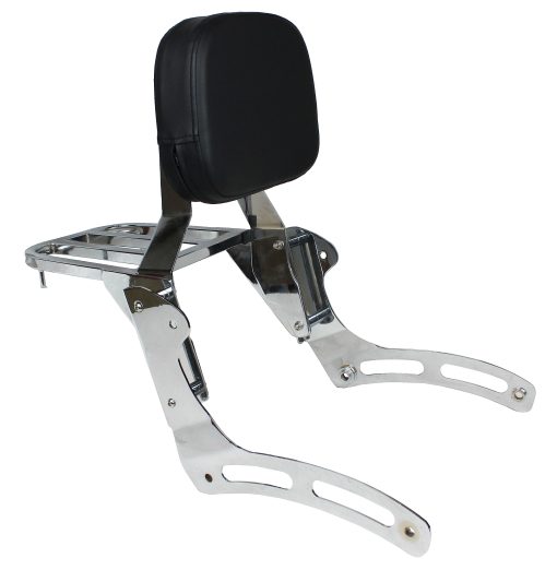 YHMOTO Espaldar de Pasajero con Parrilla para Kawasaki Vulcan 900 VN900 Classic Custom 1996-2023 (Cromo) - Imagen 2