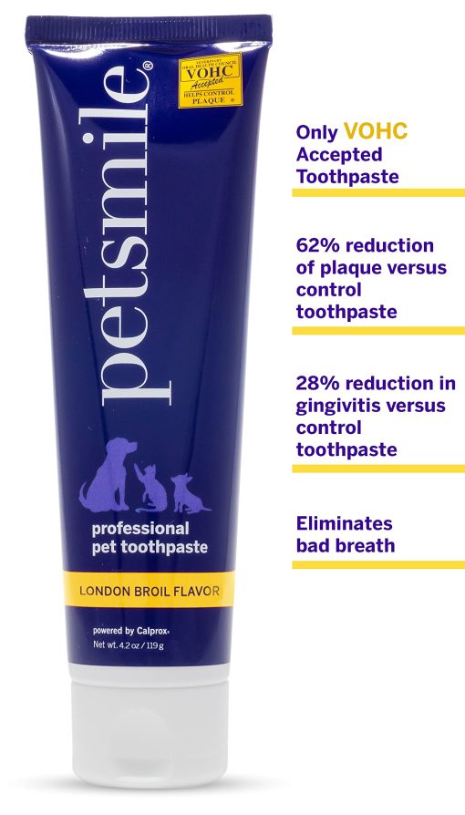 Kit Profesional para Cepillado de Dientes de Mascotas - Cepillo de Dientes y Pasta Dental para Gatos y Perros - Control de Placa, Sarro y Mal aliento - Pasta Dental Aceptada por VOHC - Suministros para la Limpieza Dental (Sabor Lomo de Res, 4.2 Oz) - Imagen 3