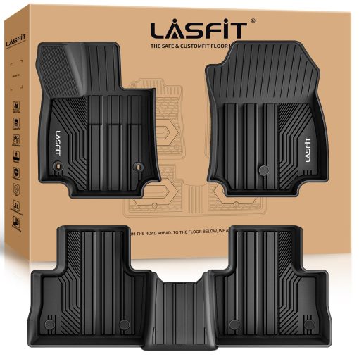 Tapetes LASFIT para Toyota RAV4 2019-2024 (Incluye Hibrido) Tapetes de TPE para Todo Clima Tapete Personalizado para Toyota RAV 4 1ra y 2da Fila, Negro
