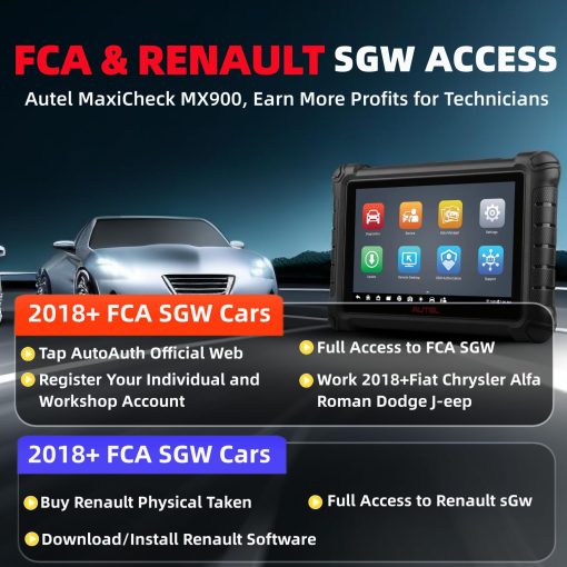 Autel Scanner Maxicheck MX900 Herramienta de Escaner OBD2 Actualizacion de MaxiCom MK808 PRO MX808S MK808 MK808BT DS808 MP808S 40 + Servicios Escaner Bidireccional de Diagnostico de Todos los Sistemas 10000+ Vehiculos DoIP CAN FD - Imagen 7