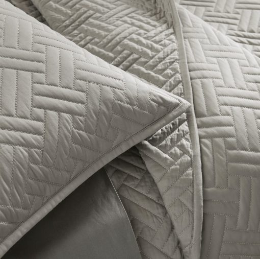 Juego de Colcha BOLL & BRANCH Signature Basketweave - Twin, Gris Oscuro - Lujo 100% Algodon Organico - 1 Colcha, 2 Fundas de Almohada - Suave y Transpirable - Imagen 2