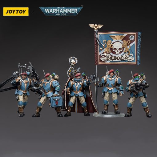 Figura de Accion de Warhammer 40,000 Astra Militarum Tempestus Scions Command Squad 55th Kappic Eagles de JOYTOY 1/18 (Set de 5 Figuras) - Imagen 4