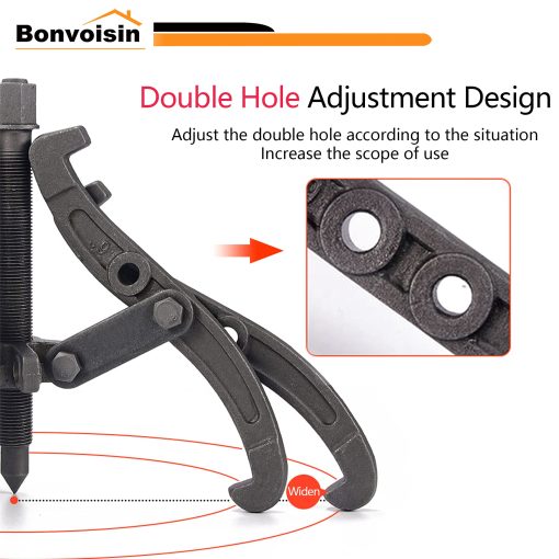 Juego de 3 Extractores de Engranajes 4" 6" 8" Bonvoisin para Poleas y Cojinetes - Herramienta de Extraccion de Engranajes para Deslizantes, Cojinetes, Volantes y Poleas (Set de 3 Piezas) - Imagen 4