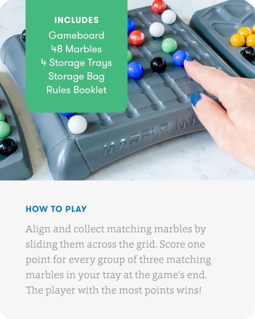 SimplyFun Marble Matrix - Juego Educativo para Practicar el Razonamiento Espacial y las Habilidades Motoras Finas - Juego de Estrategia Atractivo para Ninos de 7 anos en adelante - de 2 a 4 Jugadores - Imagen 4