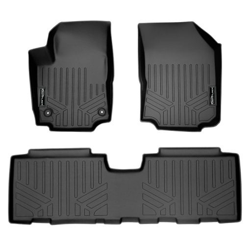 Juego de tapetes para piso SMARTLINER a medida de 2 filas en negro compatible con Chevrolet Equinox 2018-2022