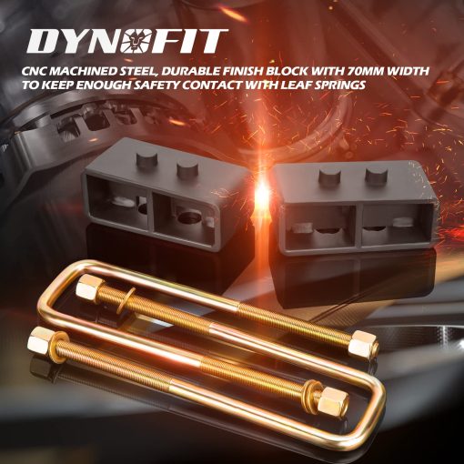 Kit de Bloques de Elevacion Trasera de 2" para F150 2004-2020, Conjunto de Nivelacion de Suspension Solida con Bujes Extendidos para Pickup F-150 2WD/4WD de Dynofit - Imagen 2
